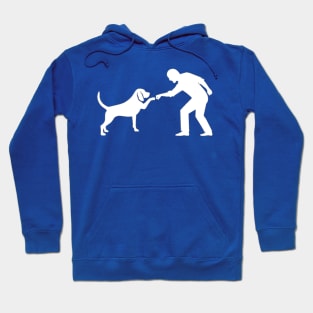 Fist bump between man and dog Hoodie